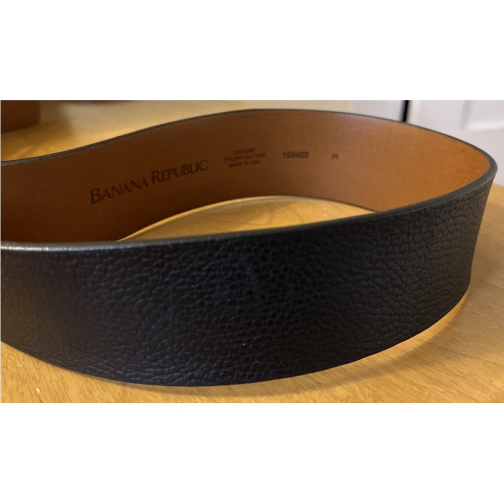 Banana Republic Womens Black Italian Leather Belt Size Medium Made in USA~~EUC! - Picture 2 of 8
